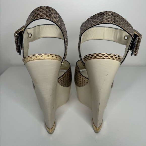 Louis Vuitton Brown Snakeskin Platform Wedges Sz 39 - Picture 3 of 7